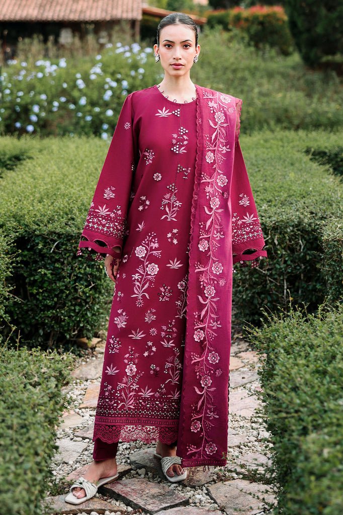 Cross Stitch | Eid Lawn Edit 26 | CRIMSON ROYALE-Brand:Cross Stitch-Type:Ladies Clothes-Purplish Red-Lawn-House of Maryam- Buy in UK, USA
