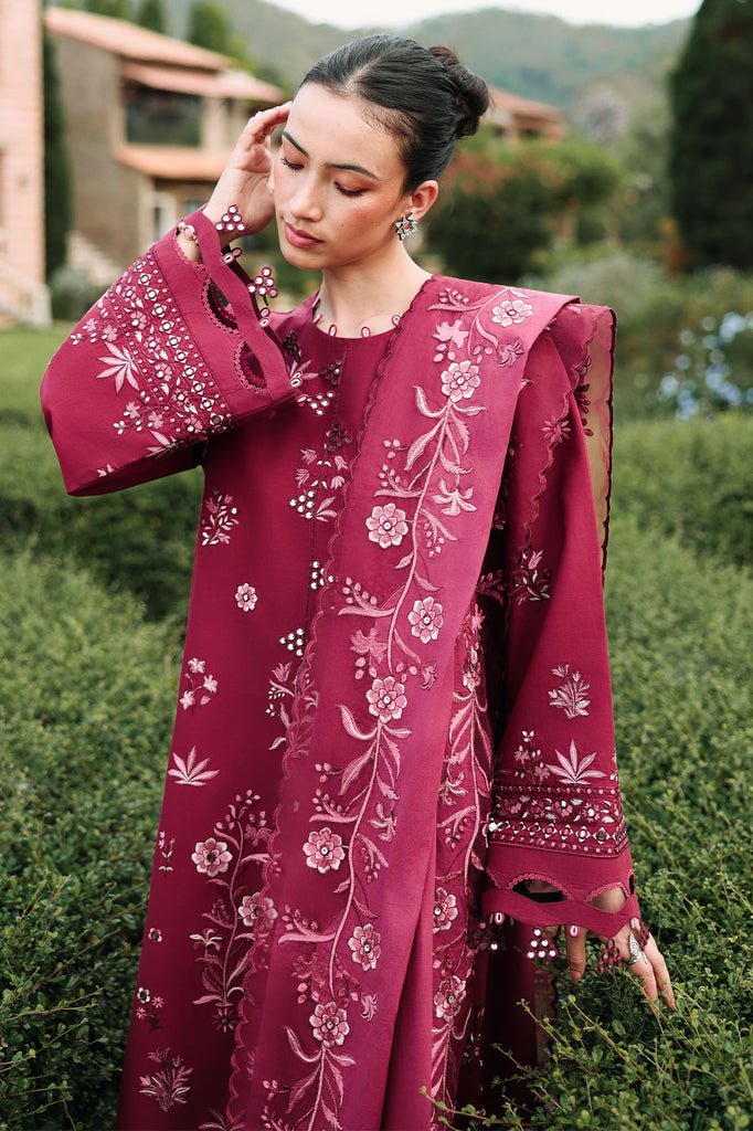 Cross Stitch | Eid Lawn Edit 26 | CRIMSON ROYALE-Brand:Cross Stitch-Type:Ladies Clothes-Purplish Red-Lawn-House of Maryam- Buy in UK, USA
