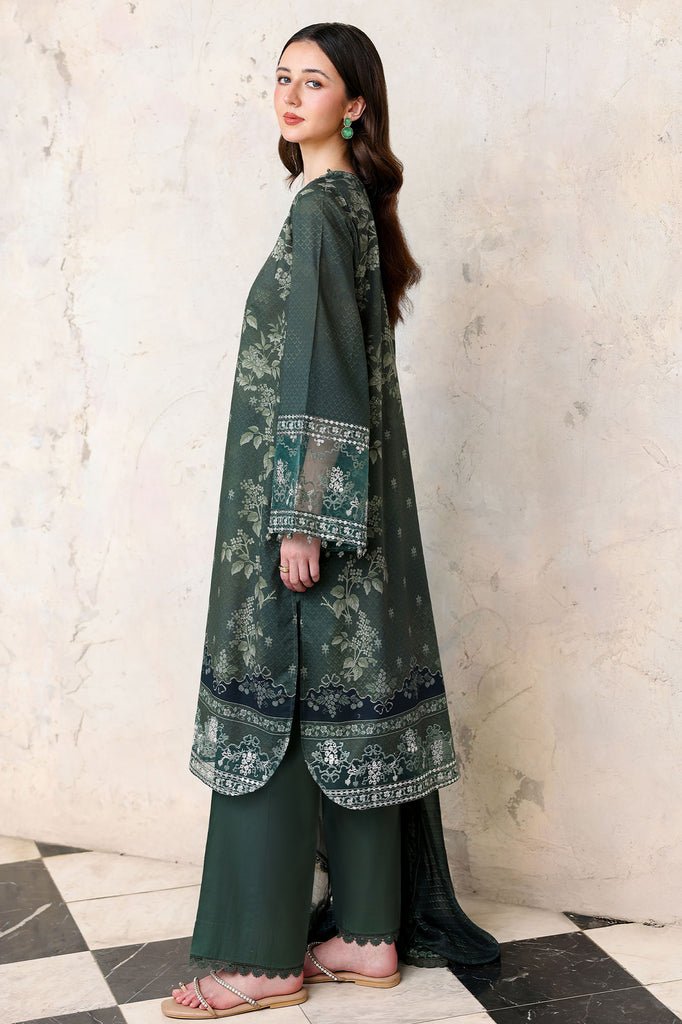 Cross Stitch | Eid Lawn Edit 26 | FOREST MUSE-Brand:Charzima-Type:Ladies Clothes-Dark Teal Blue-Lawn-House of Maryam- Buy in UK, USA