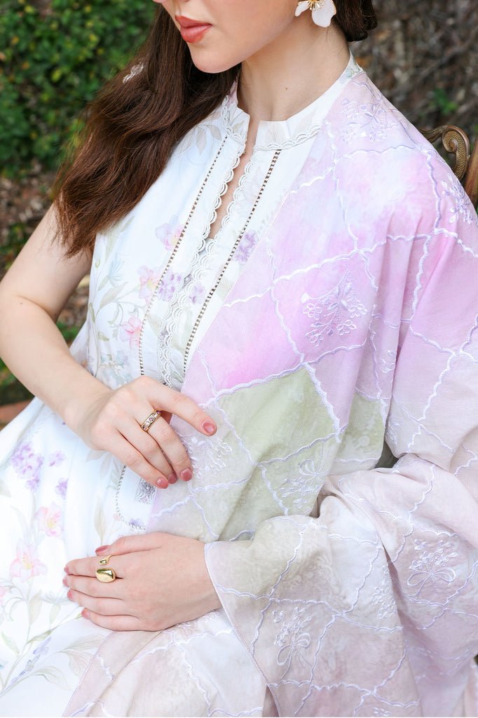 Cross Stitch | Eid Lawn Edit 26 |MEADOW DREAM-Brand:Cross Stitch-Type:Ladies Clothes-White-Lawn-House of Maryam- Buy in UK, USA