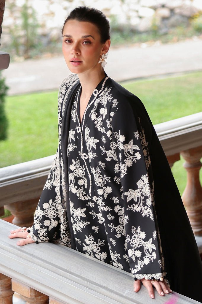 Cross Stitch | Eid Lawn Edit 26 | OBSIDIAN BLOOM-Brand:Cross Stitch-Type:Ladies Clothes-Black-Lawn-House of Maryam- Buy in UK, USA