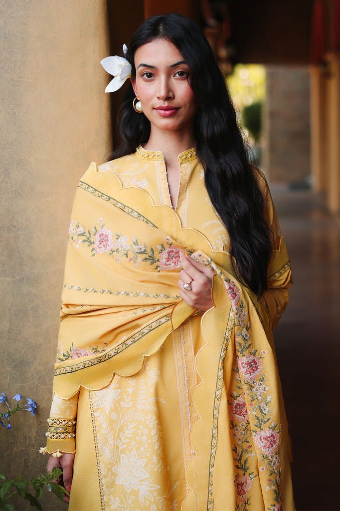 Cross Stitch | Eid Lawn Edit 26 | PETAL DRAPES-Brand:Cross Stitch-Type:Ladies Clothes-Golden-Lawn-House of Maryam- Buy in UK, USA