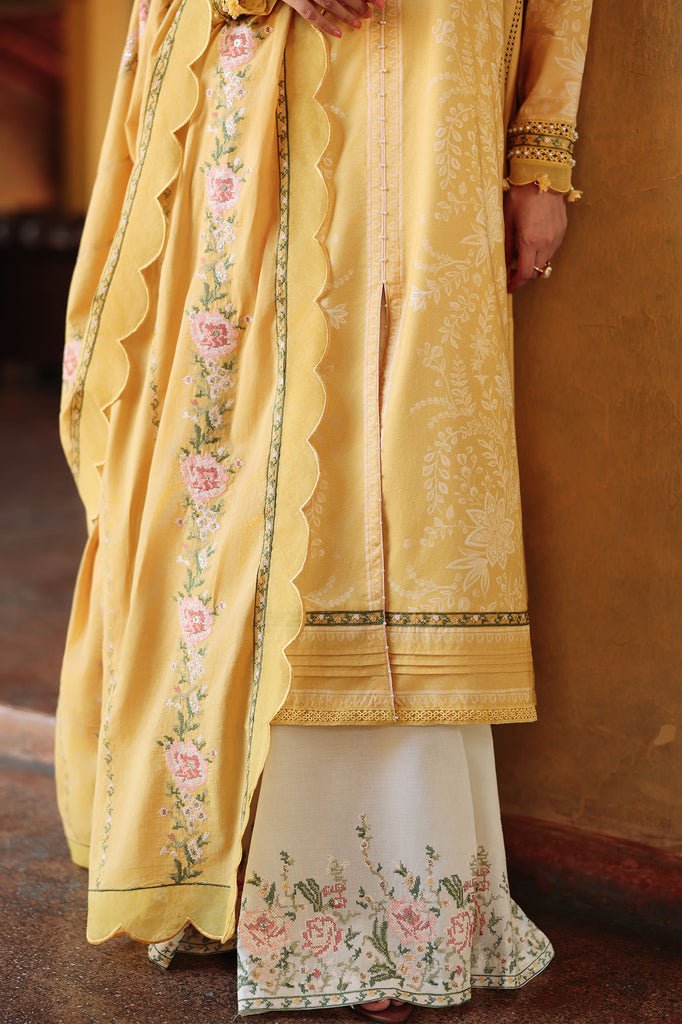 Cross Stitch | Eid Lawn Edit 26 | PETAL DRAPES-Brand:Cross Stitch-Type:Ladies Clothes-Golden-Lawn-House of Maryam- Buy in UK, USA