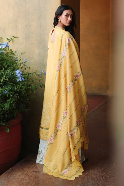 Cross Stitch | Eid Lawn Edit 26 | PETAL DRAPES-Brand:Cross Stitch-Type:Ladies Clothes-Golden-Lawn-House of Maryam- Buy in UK, USA