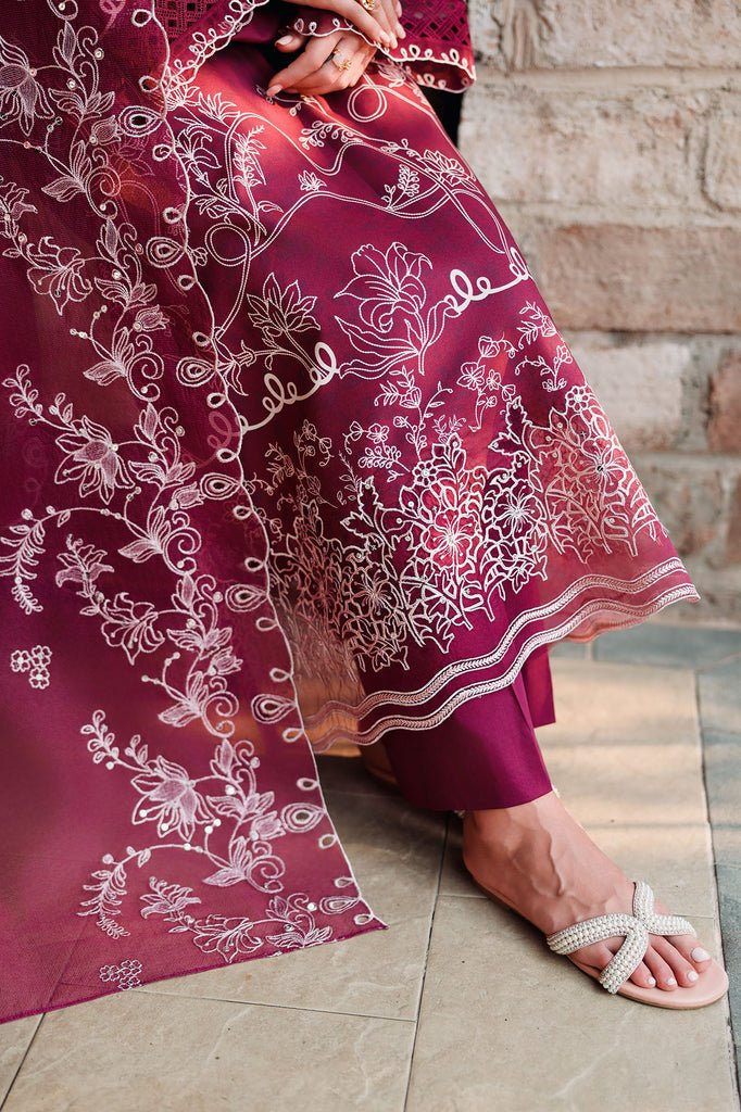 Cross Stitch | Eid Lawn Edit 26 | PLUM ESSENCE-Brand:Cross Stitch-Type:Ladies Clothes-Lawn-Berry-House of Maryam- Buy in UK, USA