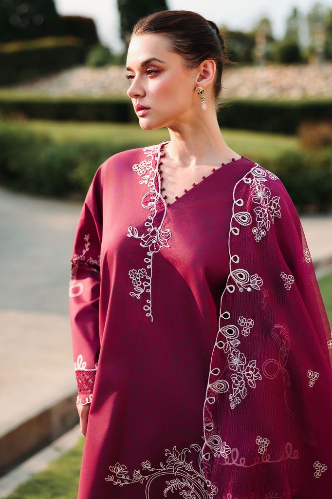 Cross Stitch | Eid Lawn Edit 26 | PLUM ESSENCE-Brand:Cross Stitch-Type:Ladies Clothes-Lawn-Berry-House of Maryam- Buy in UK, USA