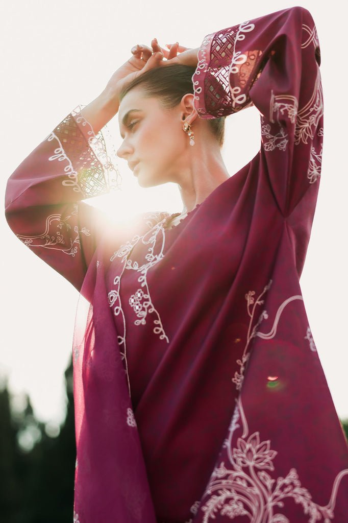 Cross Stitch | Eid Lawn Edit 26 | PLUM ESSENCE-Brand:Cross Stitch-Type:Ladies Clothes-Lawn-Berry-House of Maryam- Buy in UK, USA