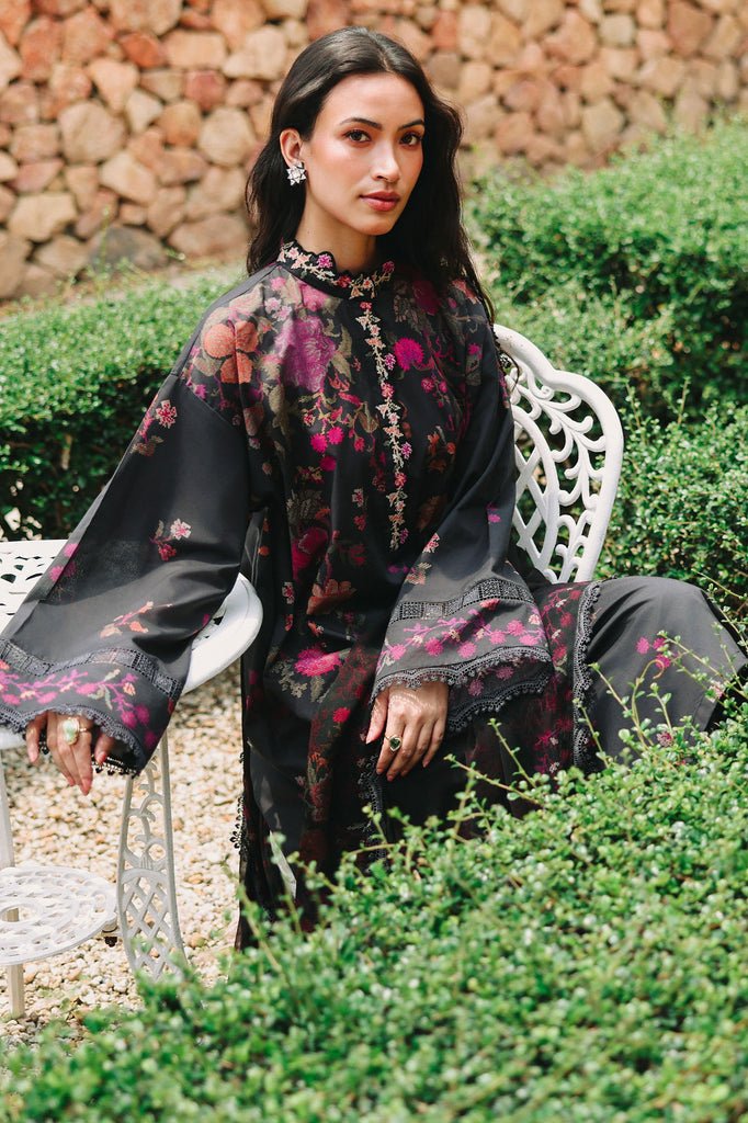 Cross Stitch | Eid Lawn Edit 26 | SHADOW GRACE-Brand:Cross Stitch-Type:Ladies Clothes-Black-Lawn-House of Maryam- Buy in UK, USA