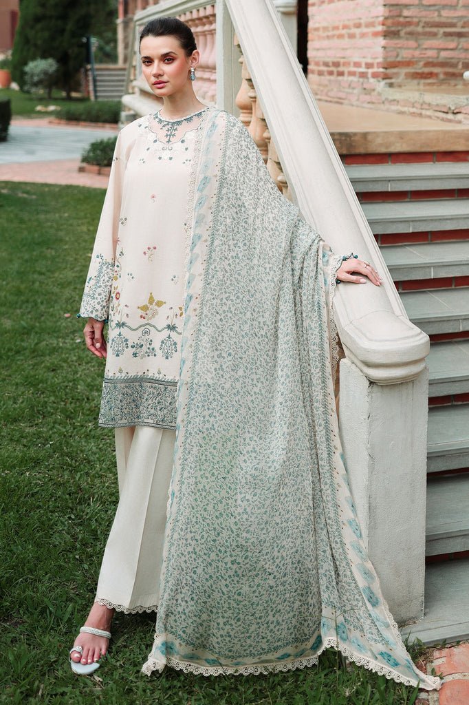 Cross Stitch | Eid Lawn Edit 26 | SUBTLE BEIGE-Brand:Cross Stitch-Type:Ladies Clothes-Ivory-Lawn-House of Maryam- Buy in UK, USA