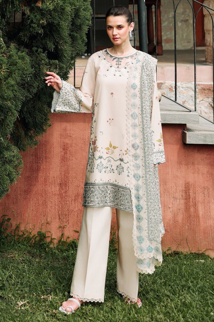 Cross Stitch | Eid Lawn Edit 26 | SUBTLE BEIGE-Brand:Cross Stitch-Type:Ladies Clothes-Ivory-Lawn-House of Maryam- Buy in UK, USA
