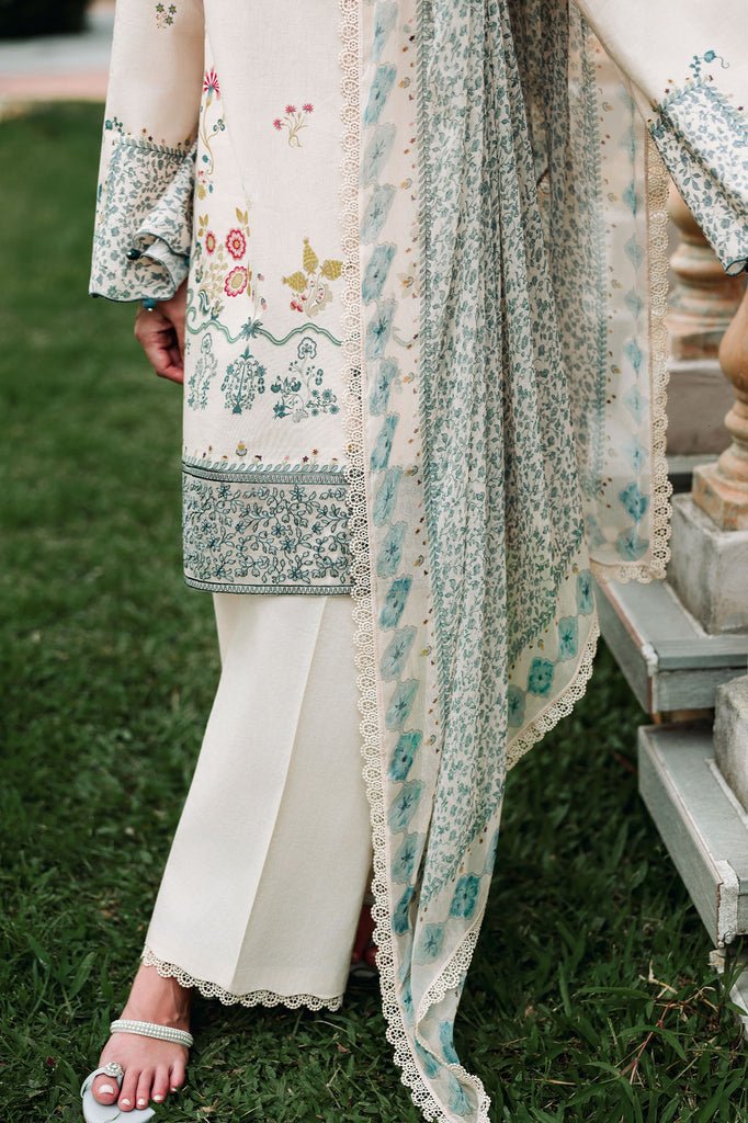Cross Stitch | Eid Lawn Edit 26 | SUBTLE BEIGE-Brand:Cross Stitch-Type:Ladies Clothes-Ivory-Lawn-House of Maryam- Buy in UK, USA