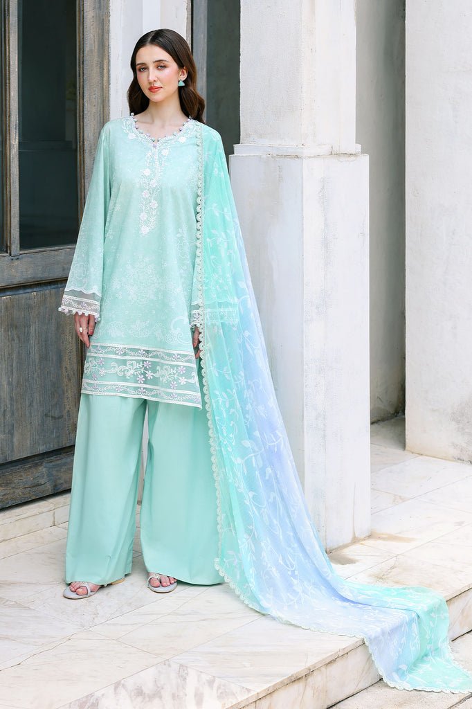 Cross Stitch | Eid Lawn Edit 26 | SUMMER BREEZE-Brand:Cross Stitch-Type:Ladies Clothes-Mint-Lawn-House of Maryam- Buy in UK, USA