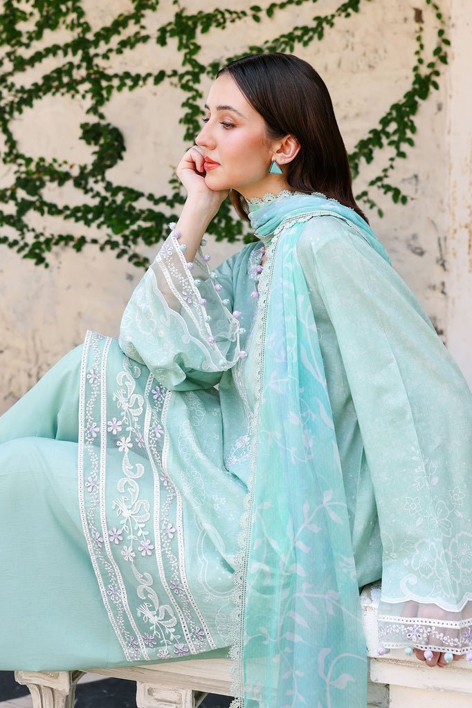 Cross Stitch | Eid Lawn Edit 26 | SUMMER BREEZE-Brand:Cross Stitch-Type:Ladies Clothes-Mint-Lawn-House of Maryam- Buy in UK, USA