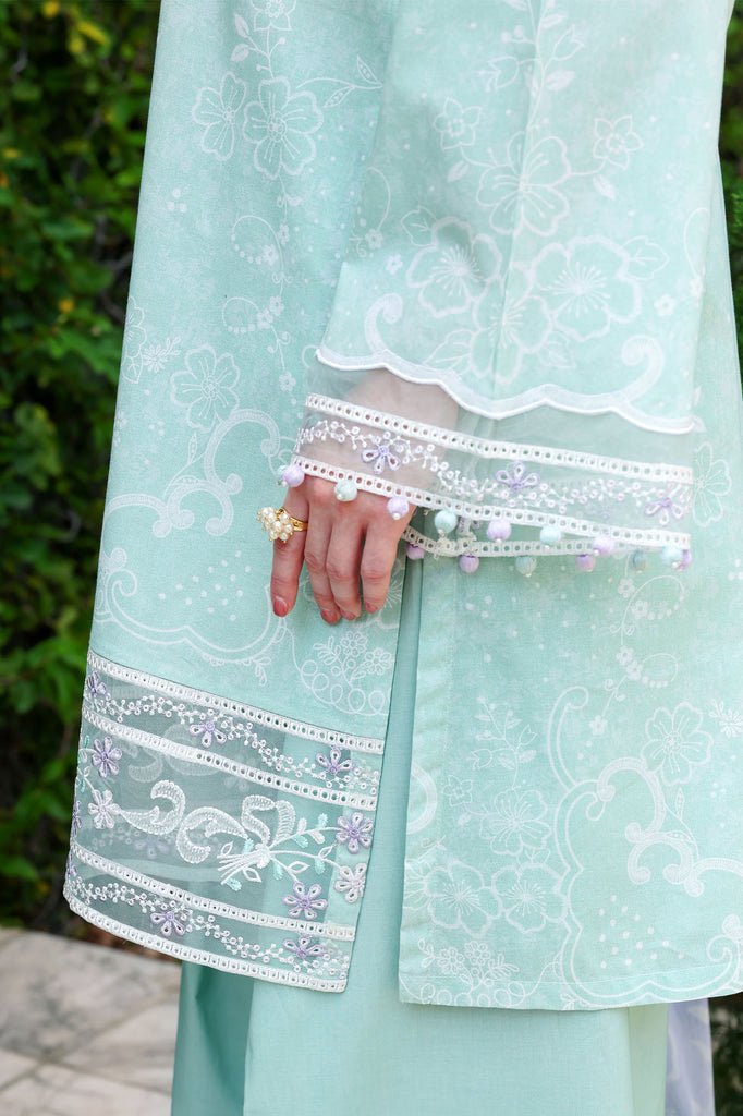 Cross Stitch | Eid Lawn Edit 26 | SUMMER BREEZE-Brand:Cross Stitch-Type:Ladies Clothes-Mint-Lawn-House of Maryam- Buy in UK, USA
