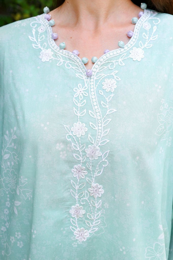 Cross Stitch | Eid Lawn Edit 26 | SUMMER BREEZE-Brand:Cross Stitch-Type:Ladies Clothes-Mint-Lawn-House of Maryam- Buy in UK, USA