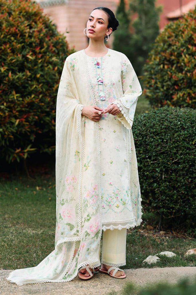 Cross Stitch | Eid Lawn Edit 26 | TROPIC MIST-Brand:Cross Stitch-Type:Ladies Clothes-Ivory-Lawn-House of Maryam- Buy in UK, USA