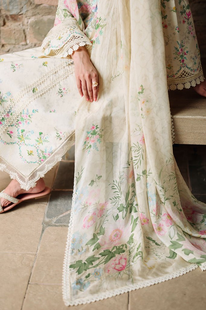 Cross Stitch | Eid Lawn Edit 26 | TROPIC MIST-Brand:Cross Stitch-Type:Ladies Clothes-Ivory-Lawn-House of Maryam- Buy in UK, USA