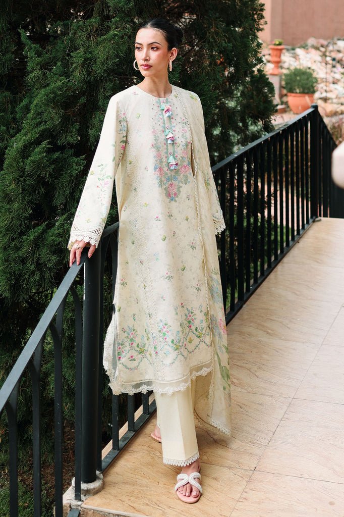 Cross Stitch | Eid Lawn Edit 26 | TROPIC MIST-Brand:Cross Stitch-Type:Ladies Clothes-Ivory-Lawn-House of Maryam- Buy in UK, USA