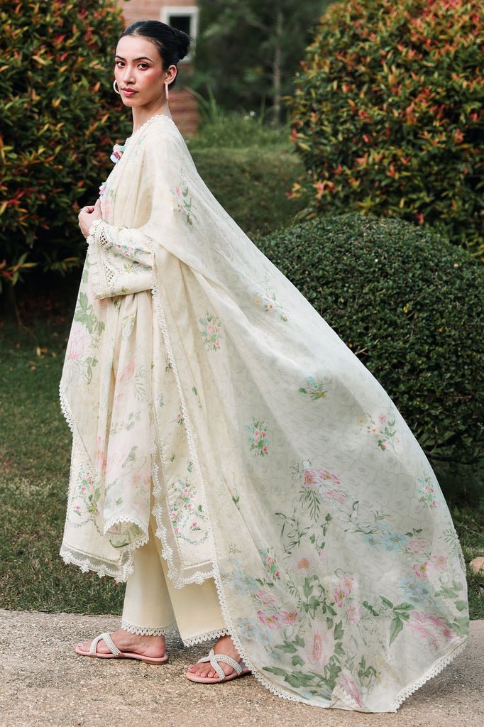 Cross Stitch | Eid Lawn Edit 26 | TROPIC MIST-Brand:Cross Stitch-Type:Ladies Clothes-Ivory-Lawn-House of Maryam- Buy in UK, USA