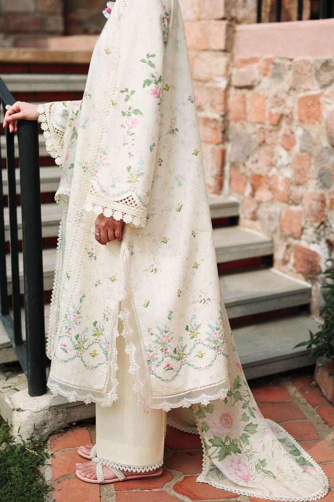 Cross Stitch | Eid Lawn Edit 26 | TROPIC MIST-Brand:Cross Stitch-Type:Ladies Clothes-Ivory-Lawn-House of Maryam- Buy in UK, USA
