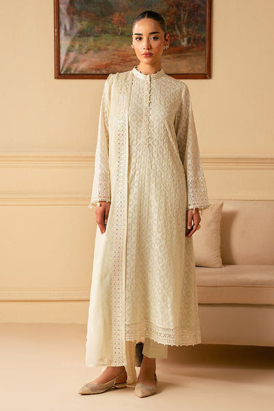 Cross Stitch | Luxe Atelier 25 | SOFT BREEZE-Brand:Cross Stitch-Type:Ladies Clothes-Off White-Chiffon-House of Maryam- Buy in UK, USA