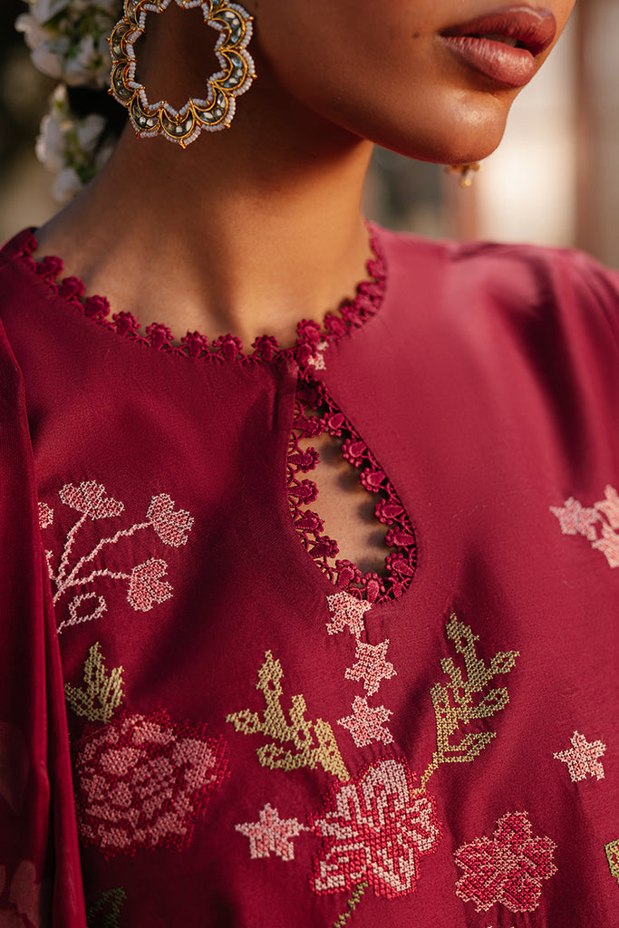 Cross Stitch | Eid Lawn 24 | RUBY MAZE -  Cross Stitch Luxury - Original Designer Dress - House of Maryam