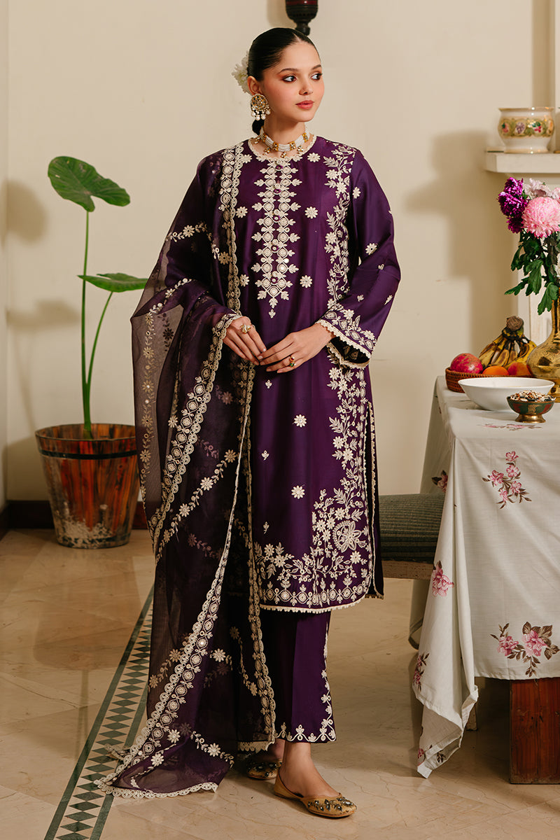 Cross Stitch | Eid Lawn 24 | PLUM GRAIN by Designer Cross Stitch - House of Maryam - Pakistani Designer Ethnic Wear in {{ shop.shopifyCountryName }}