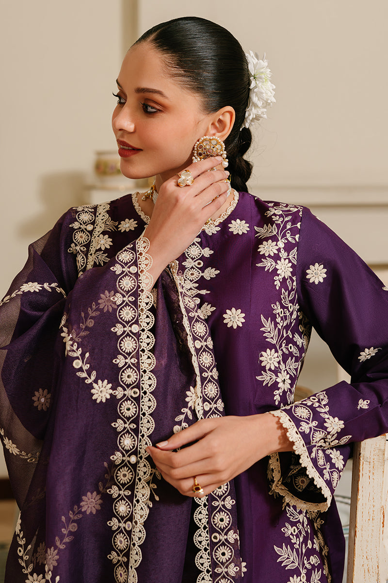 Cross Stitch | Eid Lawn 24 | PLUM GRAIN by Cross Stitch - House of Maryam