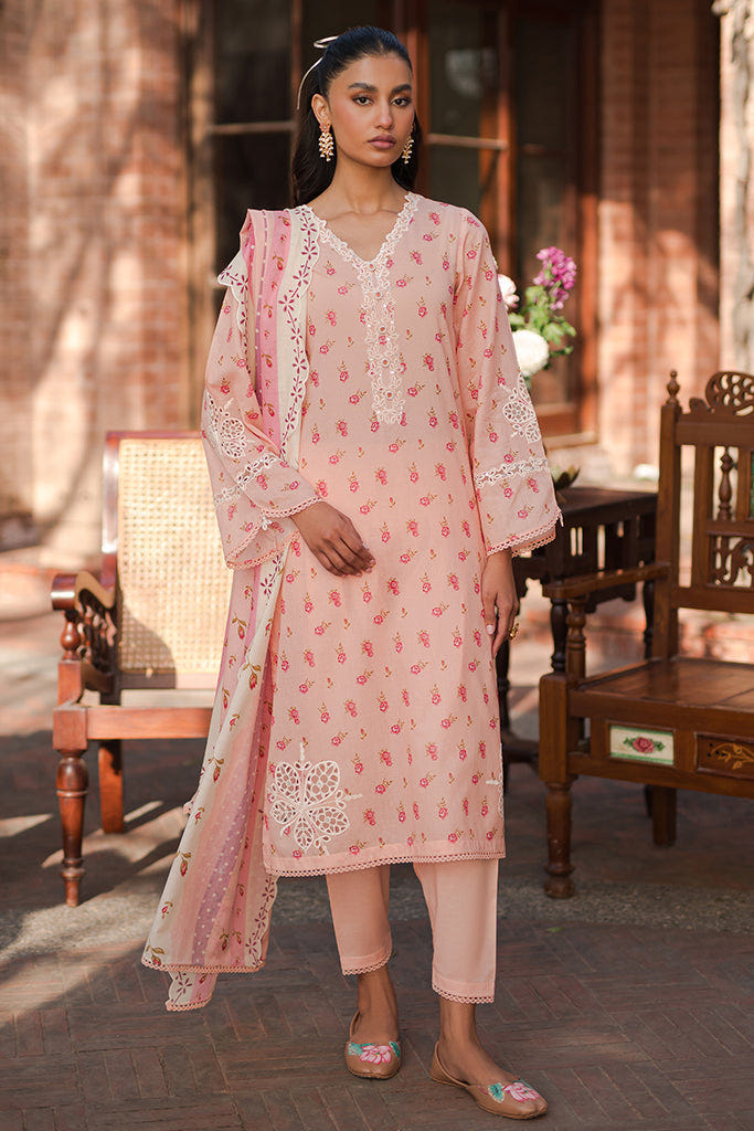 Cross Stitch | Eid Lawn 24 | PEACH GLAM -  Cross Stitch Luxury - Original Designer Dress - House of Maryam