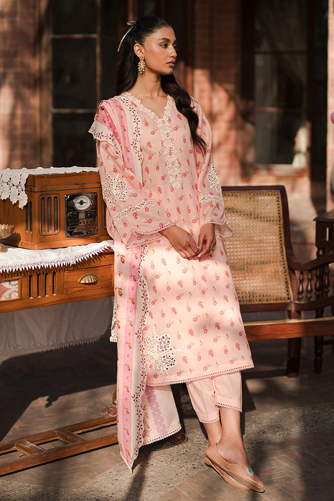 Cross Stitch | Eid Lawn 24 | PEACH GLAM -  Cross Stitch Luxury - Original Designer Dress - House of Maryam