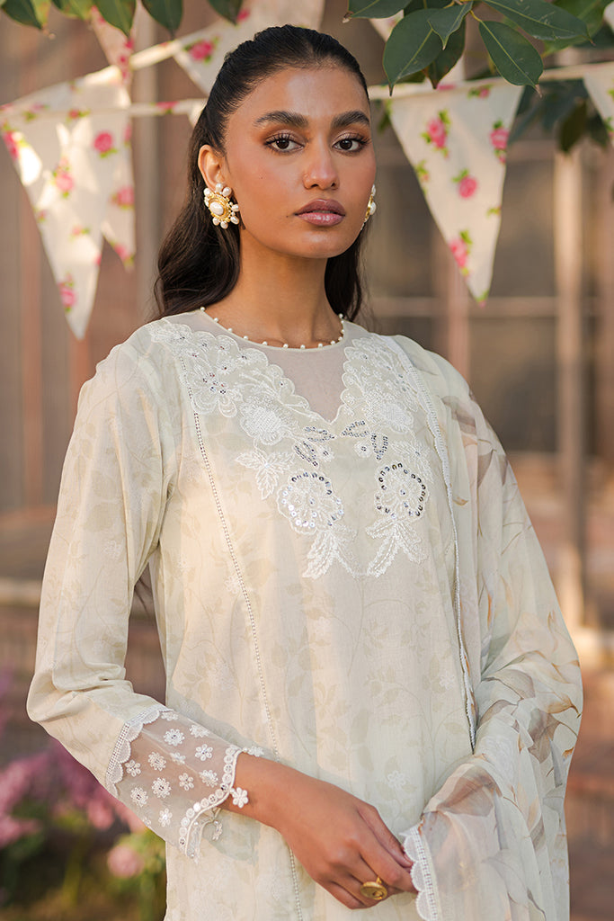 Cross Stitch | Eid Lawn 24 | WHISPERING WHITE -  Cross Stitch Luxury - Original Designer Dress - House of Maryam