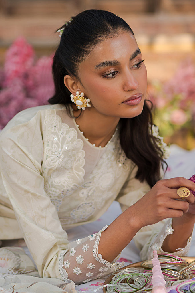 Cross Stitch | Eid Lawn 24 | WHISPERING WHITE -  Cross Stitch Luxury - Original Designer Dress - House of Maryam