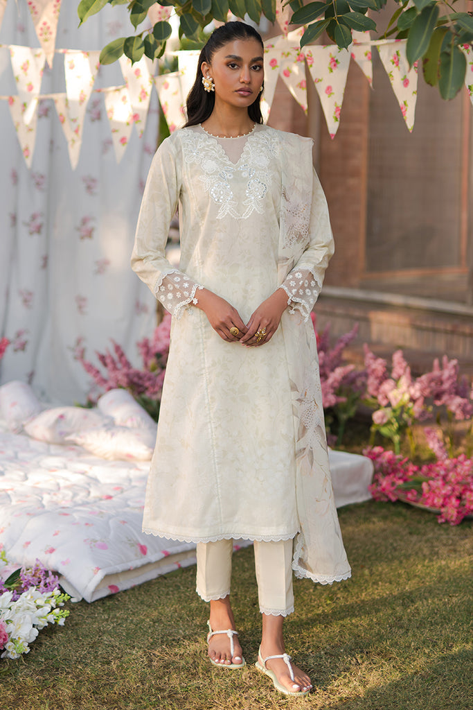 Cross Stitch | Eid Lawn 24 | WHISPERING WHITE -  Cross Stitch Luxury - Original Designer Dress - House of Maryam