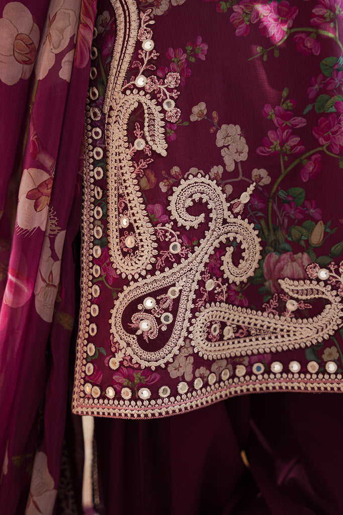 Cross Stitch | Eid Lawn 24 | IRIS MAUVE by Cross Stitch - House of Maryam