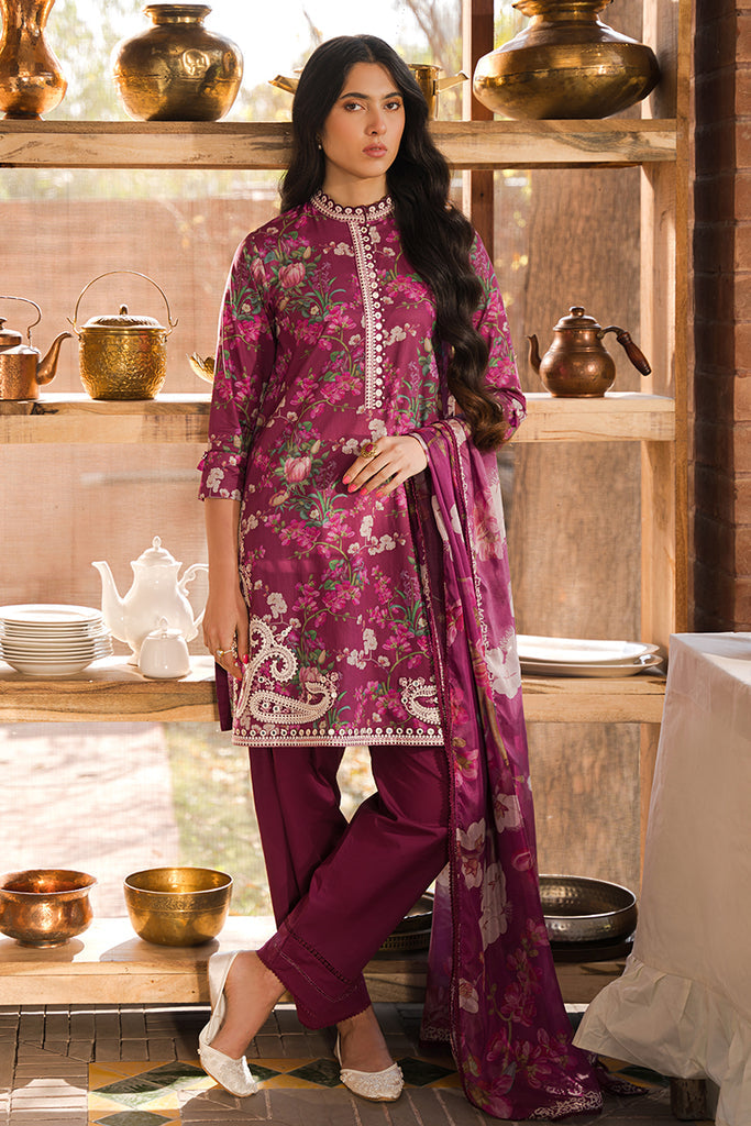 Cross Stitch | Eid Lawn 24 | IRIS MAUVE by Designer Cross Stitch - House of Maryam - Pakistani Designer Ethnic Wear in {{ shop.shopifyCountryName }}