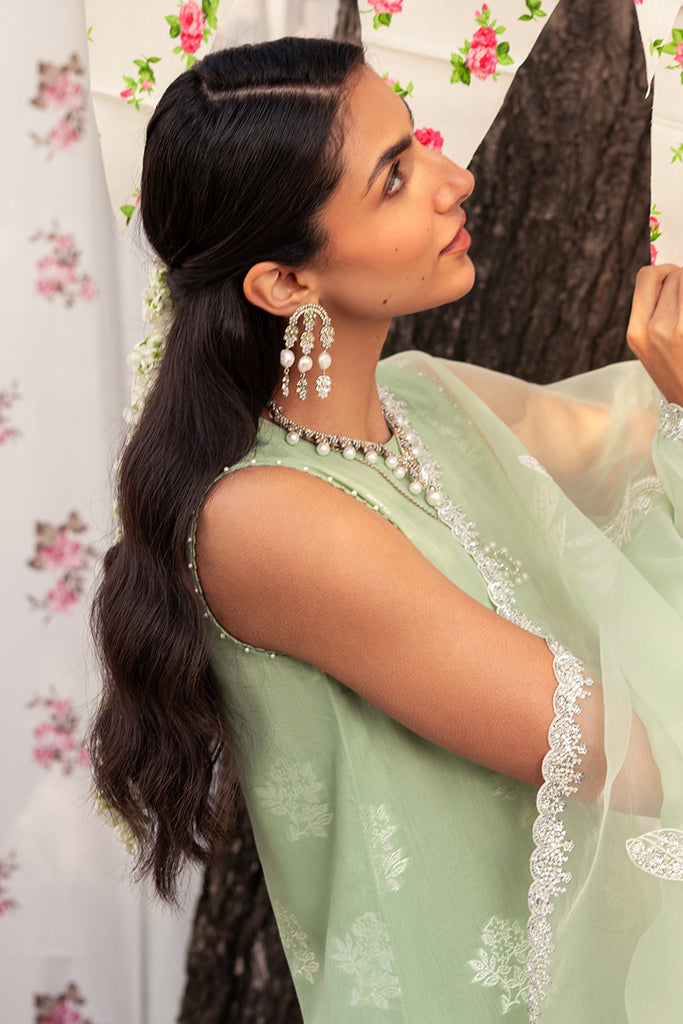 Cross Stitch | Eid Lawn 24 | CELADON SPRUCE by Cross Stitch - House of Maryam