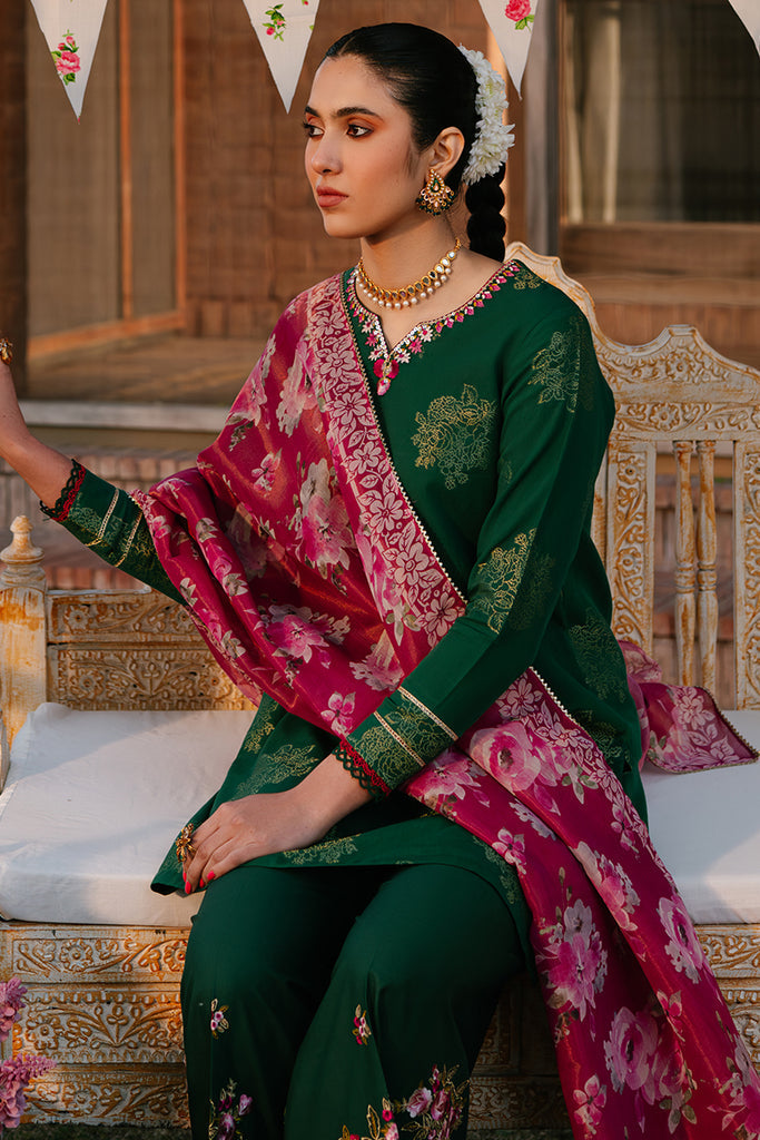 Cross Stitch | Eid Lawn 24 | OPULENT GREEN by Cross Stitch - House of Maryam