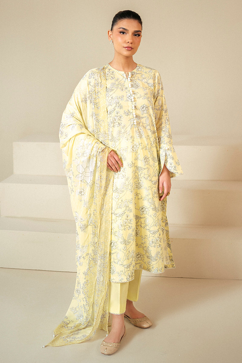 Cross Stitch | Daily Lawn 24 | CREAM BRULEE-3 PIECE LAWN SUIT by Designer Cross Stitch - House of Maryam - Pakistani Designer Ethnic Wear in {{ shop.shopifyCountryName }}