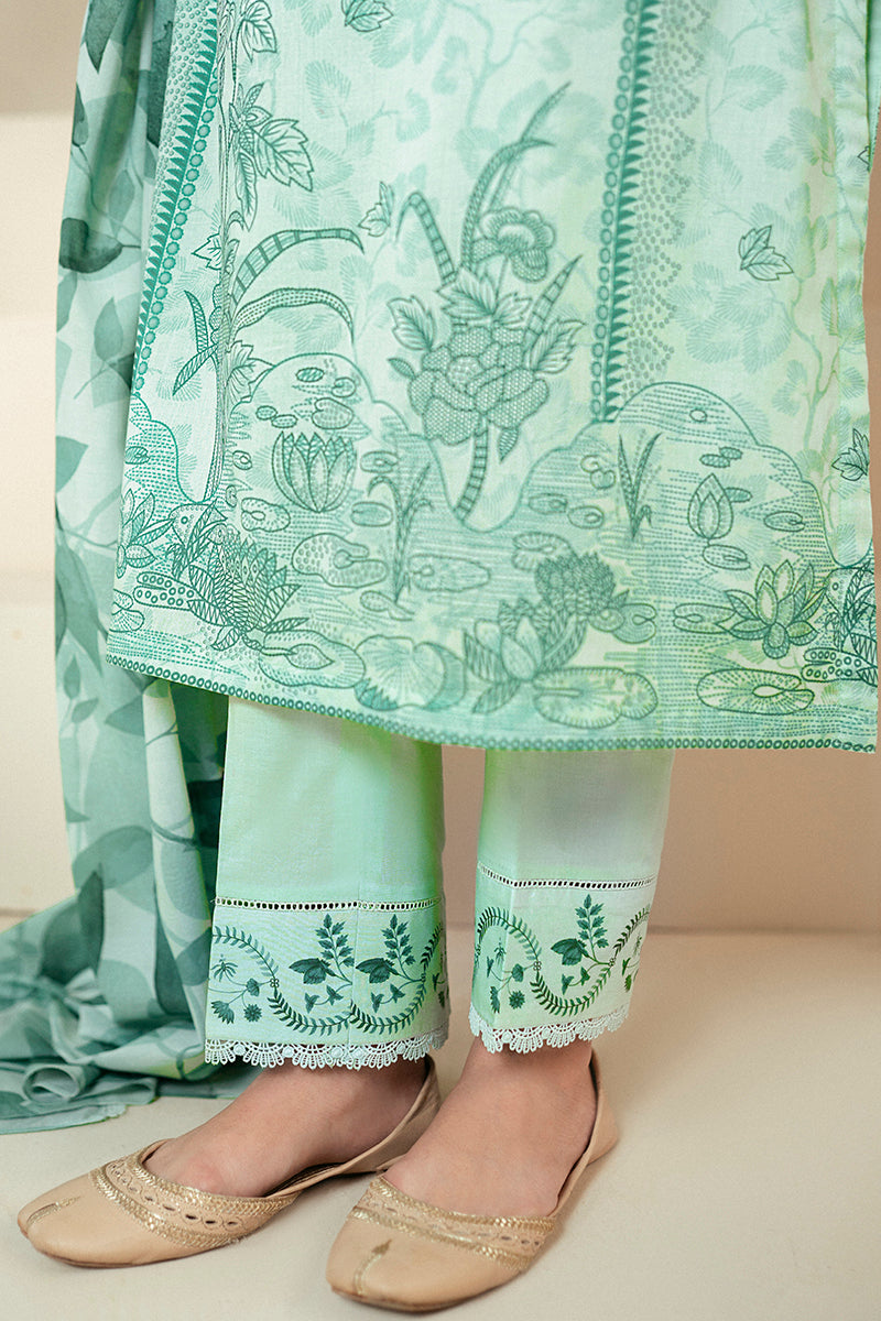 Cross Stitch | Daily Lawn 24 | MINTY MEADOW-3 PIECE LAWN SUIT -  Cross Stitch Casuals - Original Designer Dress - House of Maryam