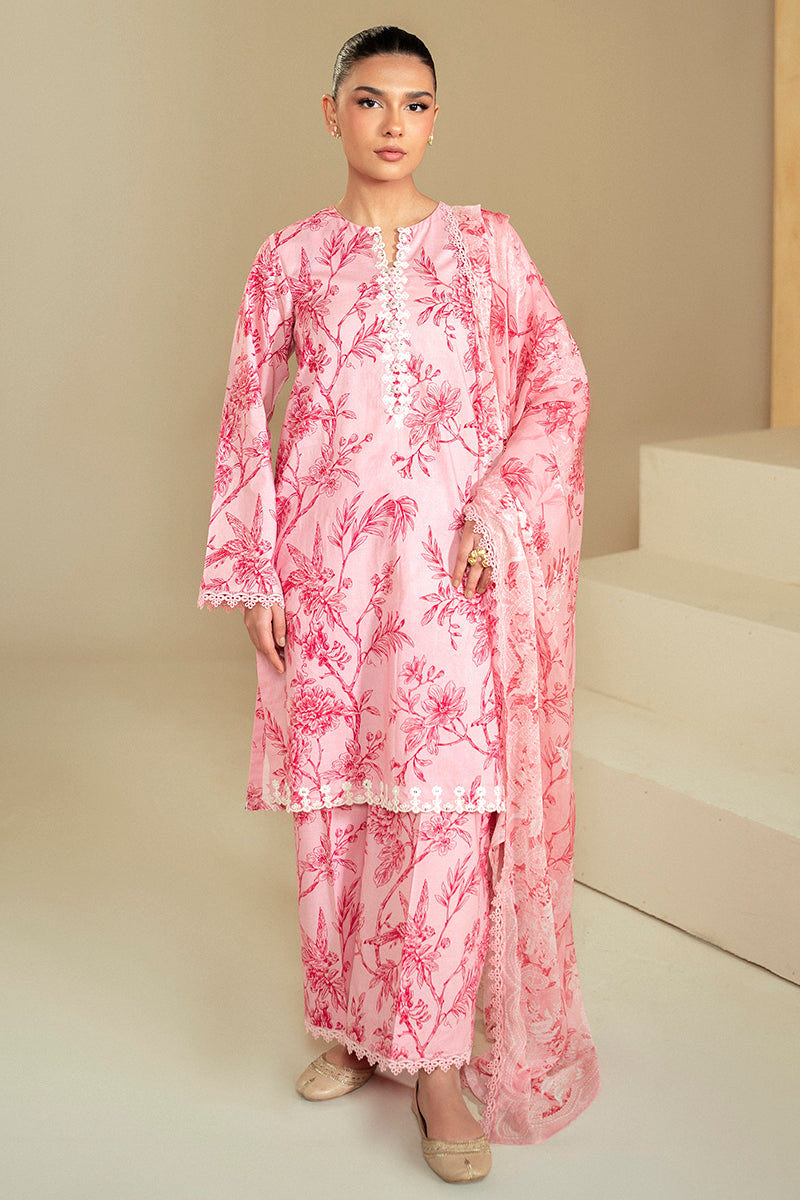 Cross Stitch | Daily Lawn 24 | SHADED PINK-3 PIECE LAWN SUIT -  Cross Stitch Casuals - Original Designer Dress - House of Maryam