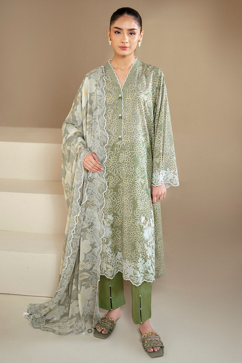 Cross Stitch | Daily Lawn 24 | SAGE BREEZE-3 PIECE LAWN SUIT by Designer Cross Stitch - House of Maryam - Pakistani Designer Ethnic Wear in {{ shop.shopifyCountryName }}