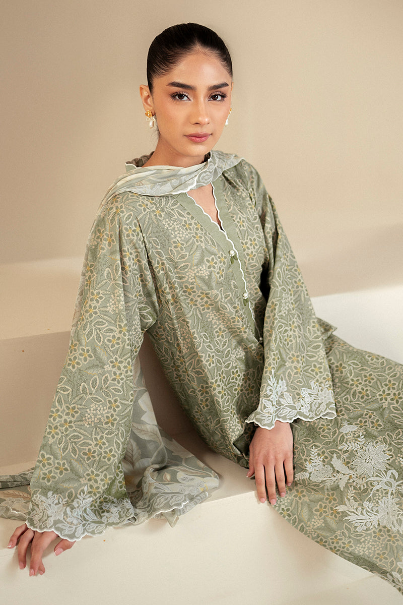 Cross Stitch | Daily Lawn 24 | SAGE BREEZE-3 PIECE LAWN SUIT by Cross Stitch - House of Maryam