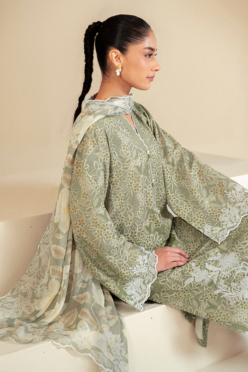 Cross Stitch | Daily Lawn 24 | SAGE BREEZE-3 PIECE LAWN SUIT -  Cross Stitch Casuals - Original Designer Dress - House of Maryam