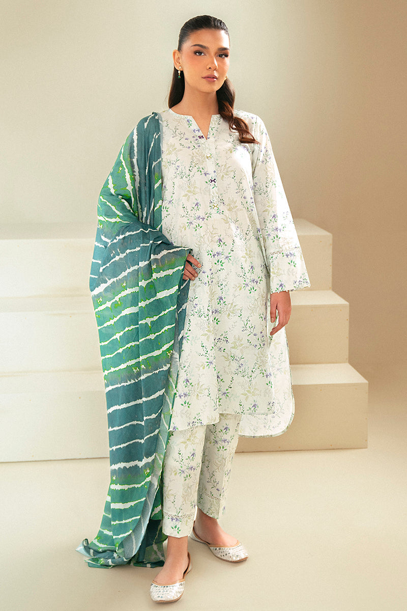 Cross Stitch | Daily Lawn 24 | LAUREL MINT-3 PIECE LAWN SUIT by Designer Cross Stitch - House of Maryam - Pakistani Designer Ethnic Wear in {{ shop.shopifyCountryName }}