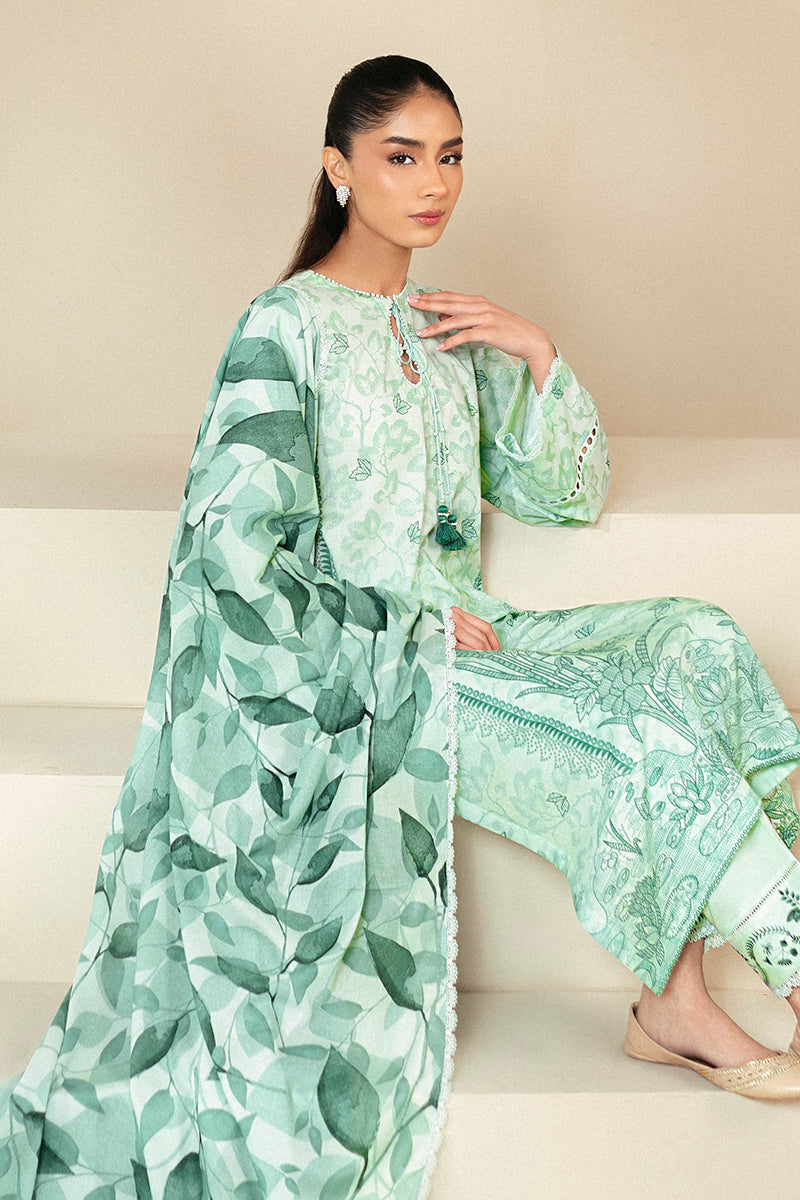 Cross Stitch | Daily Lawn 24 | MINTY MEADOW-3 PIECE LAWN SUIT by Designer Cross Stitch - House of Maryam - Pakistani Designer Ethnic Wear in {{ shop.shopifyCountryName }}