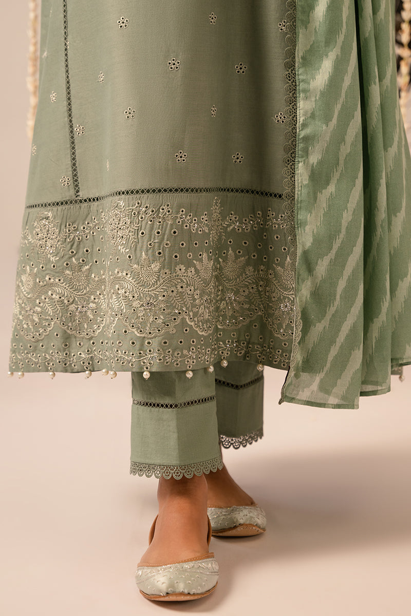 Cross Stitch | Mahiri Embroidered Collection 24 | Sage Green -  Cross Stitch Luxury - Original Designer Dress - House of Maryam