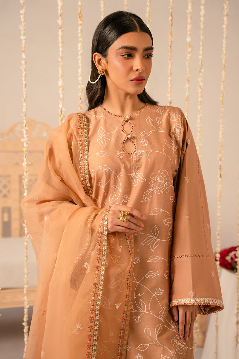 Cross Stitch | Mahiri Embroidered Collection 24 | RUSTIC BROWN by Designer Cross Stitch - House of Maryam - Pakistani Designer Ethnic Wear in {{ shop.shopifyCountryName }}