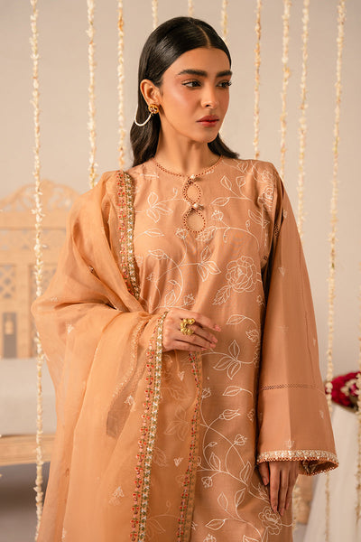 Cross Stitch | Mahiri Embroidered Collection 24 | RUSTIC BROWN -  Cross Stitch Luxury - Original Designer Dress - House of Maryam