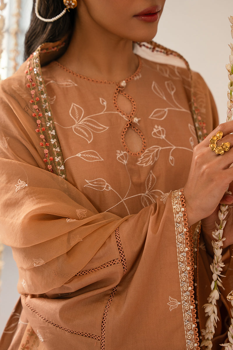 Cross Stitch | Mahiri Embroidered Collection 24 | RUSTIC BROWN -  Cross Stitch Luxury - Original Designer Dress - House of Maryam