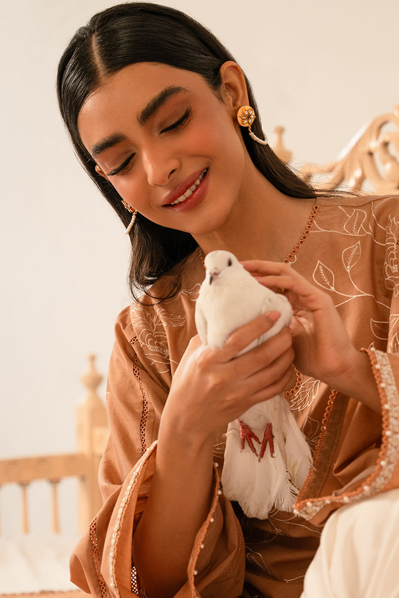 Cross Stitch | Mahiri Embroidered Collection 24 | RUSTIC BROWN -  Cross Stitch Luxury - Original Designer Dress - House of Maryam